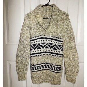 Handmade wool sweater shawl collar raglan sleeves no size see measurements